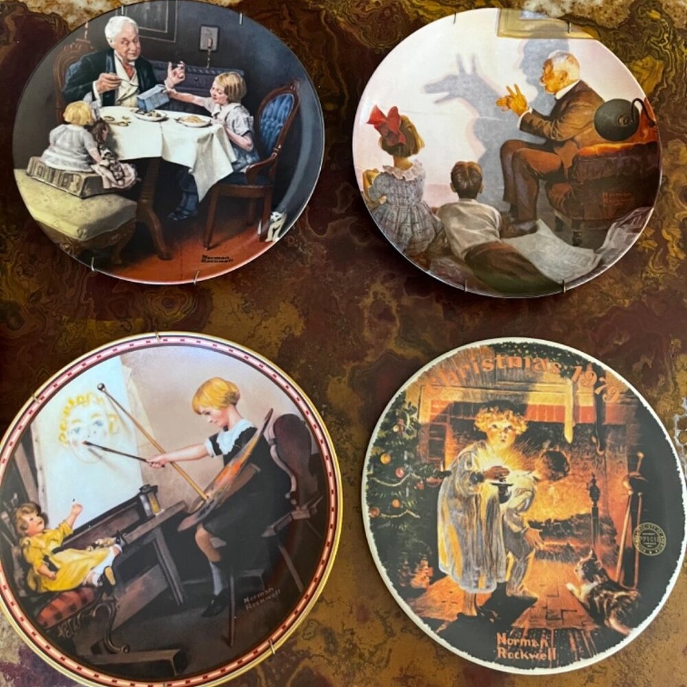 First Edition Norman Rockwell Plates Assortment (4 plates)